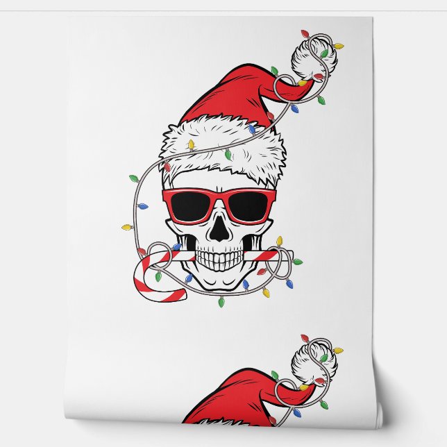 Christmas-Light-Skeleton-Skull Tapete (Abrollen)