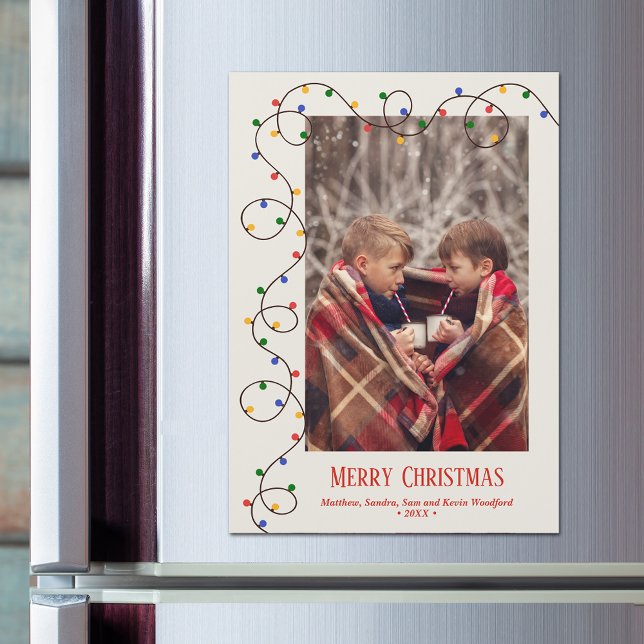 Christmas Light Strand Photo Magnetic Card Magnetkarte (Von Creator hochgeladen)