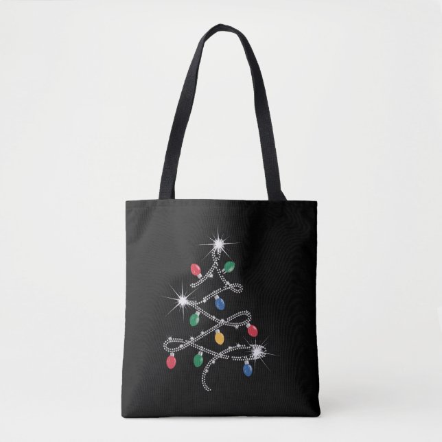 Christmas Light Tree Kristall Mega Bling Tasche (Vorderseite)