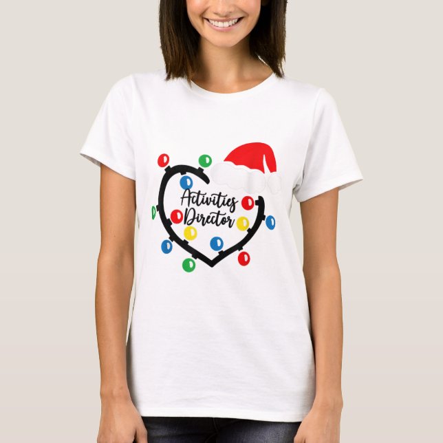 Christmas Lights Activities Director Nurse Costume T-Shirt (Vorderseite)