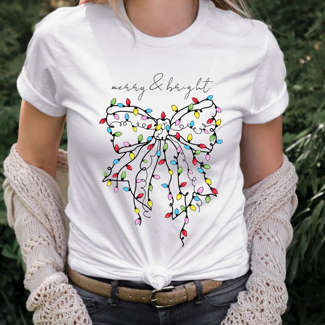 Christmas Lights Coquette Bow T-Shirt (Von Creator hochgeladen)