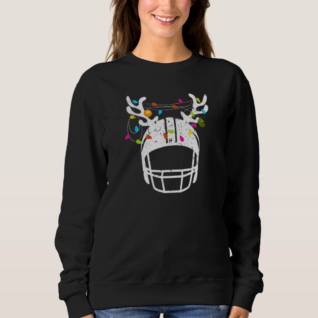 Christmas Lights Football Helmet Funny Xmas Sweatshirt (Vorderseite)