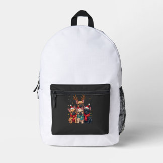Christmas Lights French Bulldogs Xmas Frenchie Dog Bedruckter Rucksack