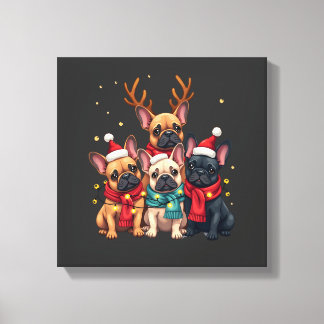 Christmas Lights French Bulldogs Xmas Frenchie Dog Leinwanddruck