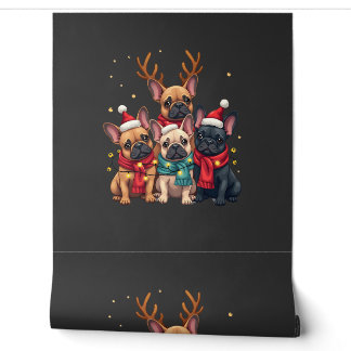 Christmas Lights French Bulldogs Xmas Frenchie Dog Tapete