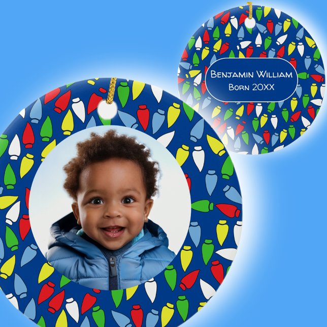 Christmas Lights Grandson blue  Keramik Ornament (Von Creator hochgeladen)