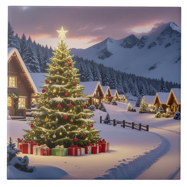 Christmas lights landscape with snow fliese (Vorderseite)