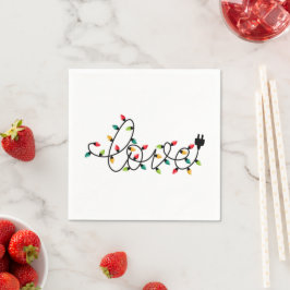 Christmas Lights Love Serviette
