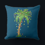 Christmas Lights Palm Tree Beach Funny Tropical Kissen<br><div class="desc">Christmas Lights Palm Tree Beach Funny Tropical Xmas</div>