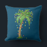 Christmas Lights Palm Tree Beach Funny Tropical Kissen<br><div class="desc">Christmas Lights Palm Tree Beach Funny Tropical Xmas</div>