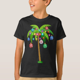 Christmas Lights Palm Tree Funny Hawaii T-Shirt