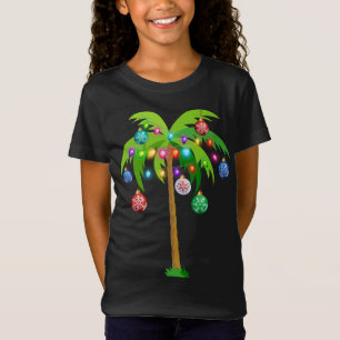 Christmas Lights Palm Tree Funny Hawaii T-Shirt