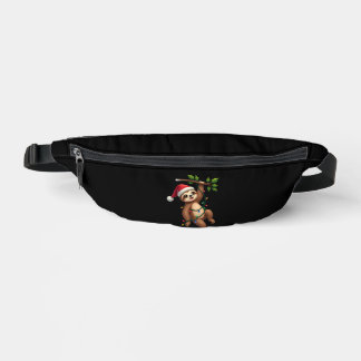 Christmas Lights Sloth Wearing Xmas Hat - Sloth Lo Bauchtasche
