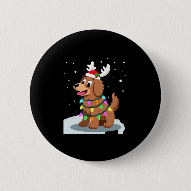 Christmas Lights Soft Coated Wheaten Terrier Dog T Button (Vorderseite)