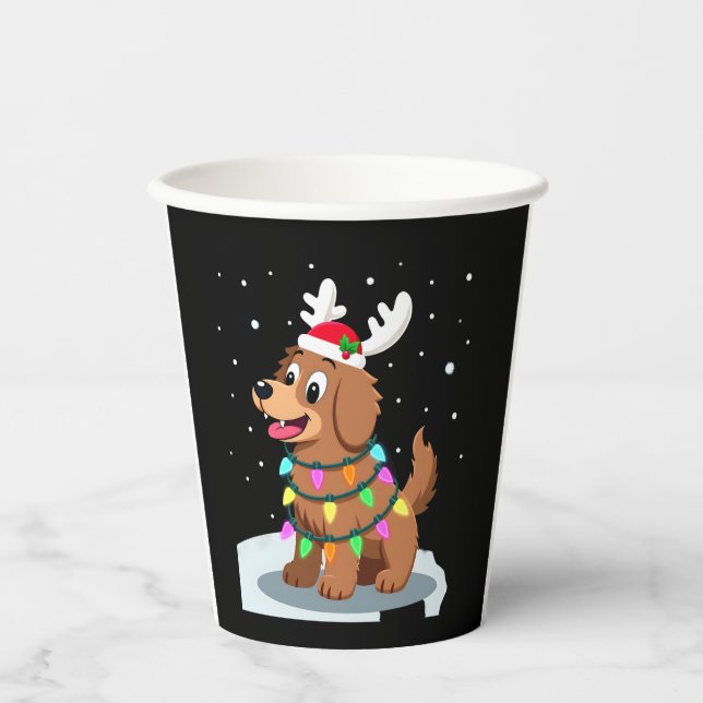 Christmas Lights Soft Coated Wheaten Terrier Dog T Pappbecher (Vorderseite)