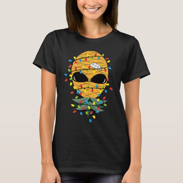 Christmas Lights Upside Down Pineapple Swinger T-Shirt (Vorderseite)