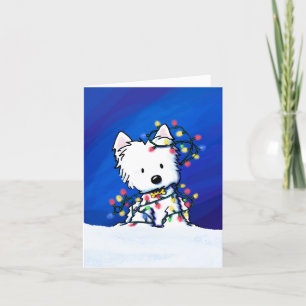 Christmas Lights Westie Dog Feiertagskarte