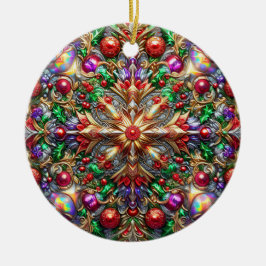 CHRISTMAS Lila Gelb Rot Grün 3D Keramik Ornament