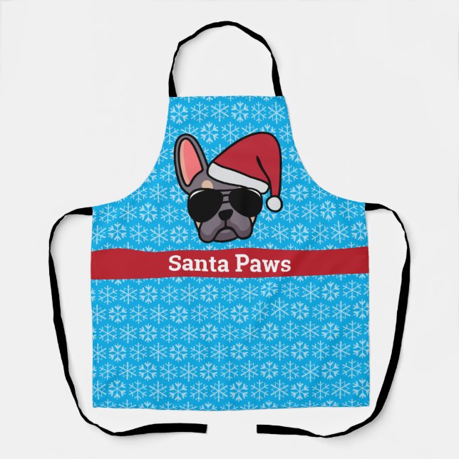 Christmas Lilac Tan French Bulldog Schürze (Vorderseite)