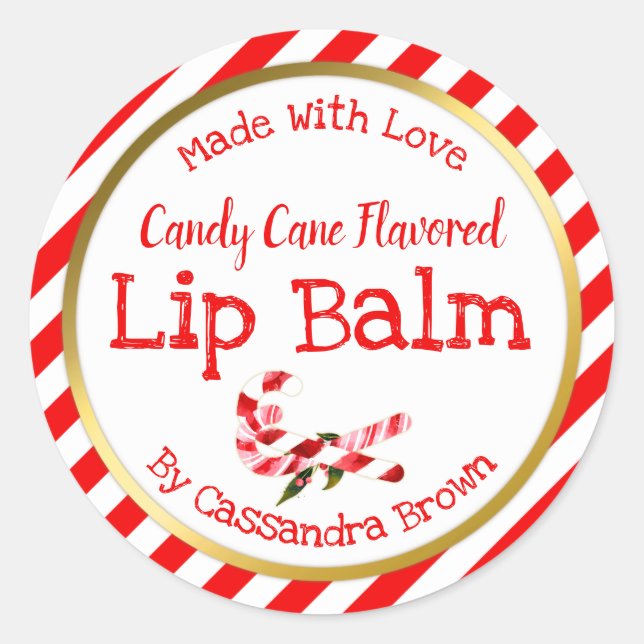 Christmas Lip Balm Anpassbare Handmade DIY Runder Aufkleber (Vorderseite)