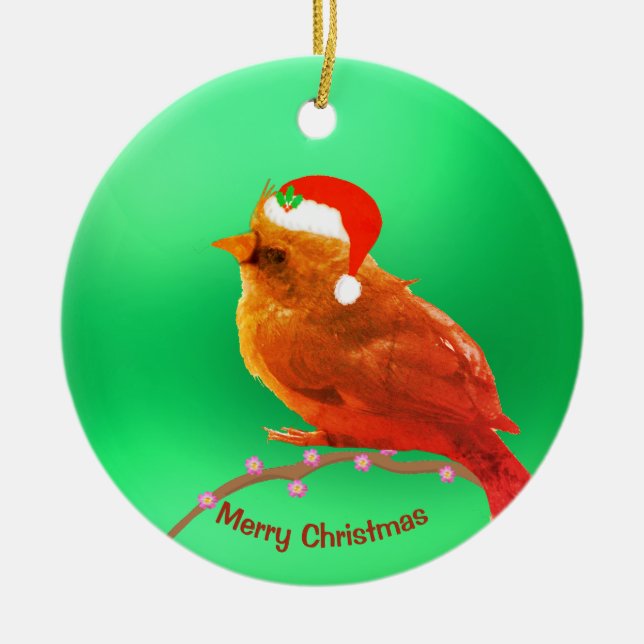 Christmas Little Bird Keramik Ornament (Vorne)