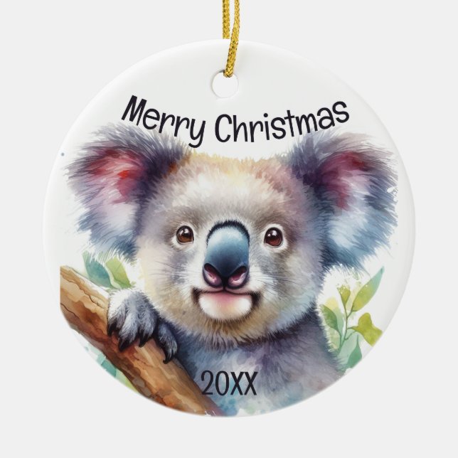 Christmas Little Koala Bear Australisches Tier Keramik Ornament (Vorne)