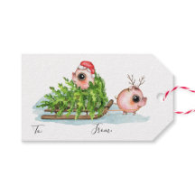 Christmas Little Pig Pulling Sled
