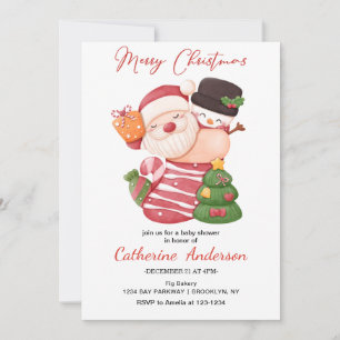 Christmas Little Santa Claus Baby Dusche Einladung