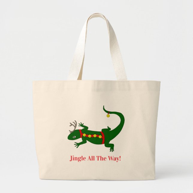 Christmas Lizard Tote Bag (Devant)