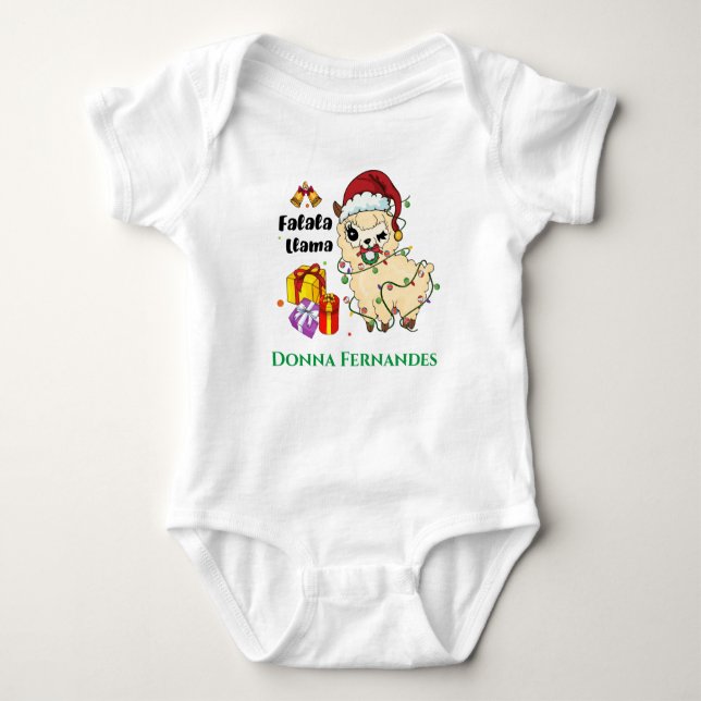 Christmas Llama Baby Bodysuit Strampler (Vorderseite)
