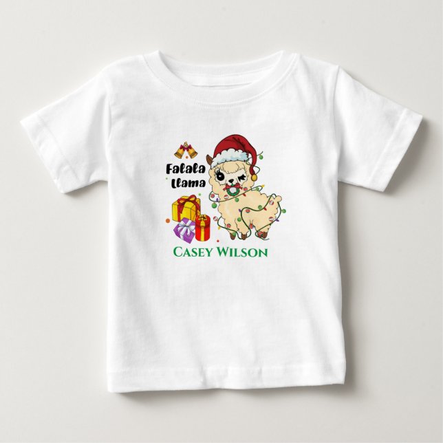 Christmas Llama Baby T - Shirt (Vorderseite)