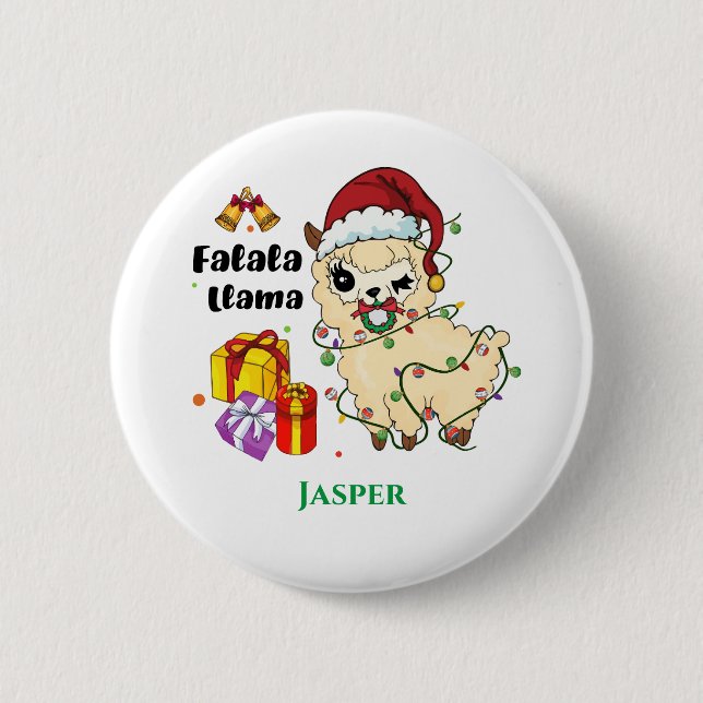 Christmas Llama Button (Vorderseite)