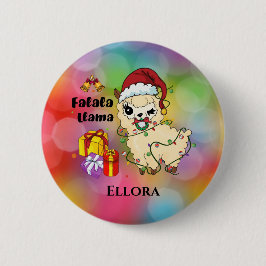 Christmas Llama Button