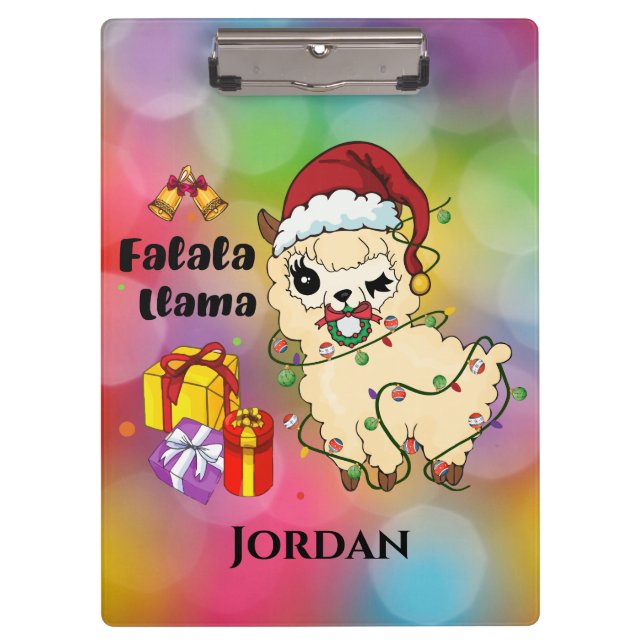 Christmas Llama Clipboard Klemmbrett (Vorderseite)