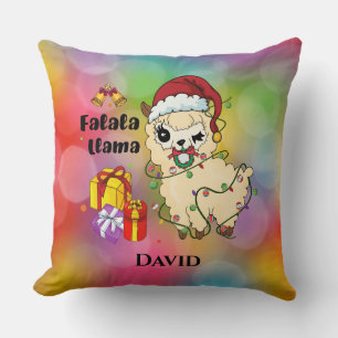 Christmas Llama Throw Kissen