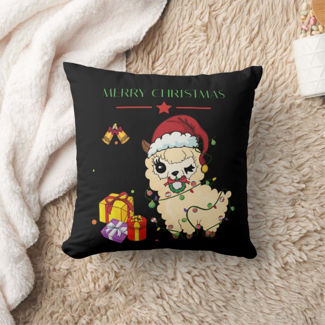 Christmas Llama Throw Kissen (Decke)