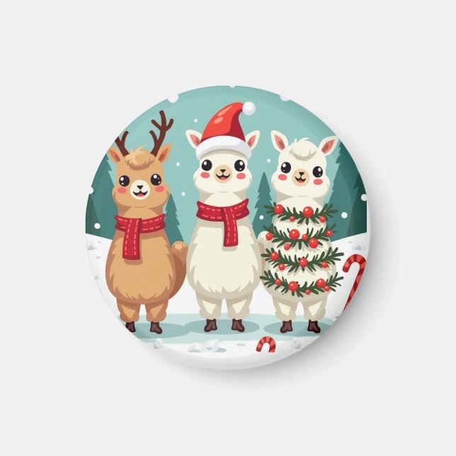 Christmas Llamas Parade Magnet (Vorne)