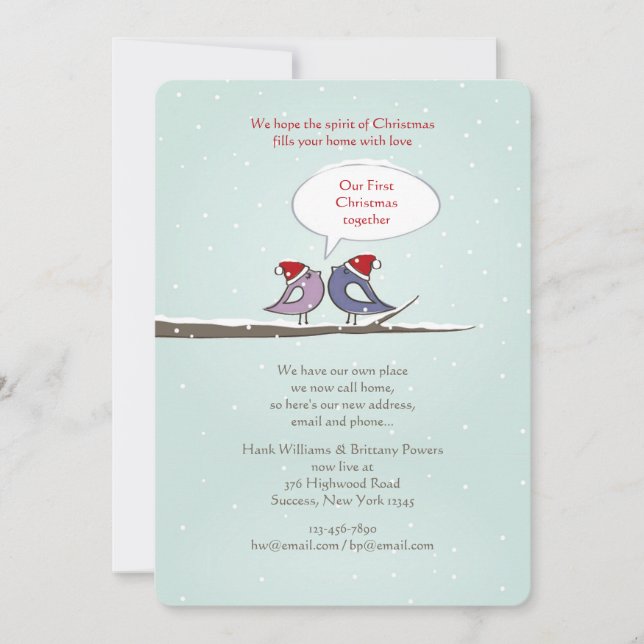 Christmas Lobirds Carte de vacances/Nouvelle adres (Devant)