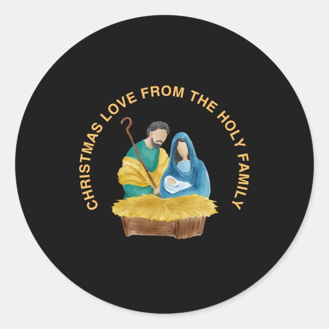 CHRISTMAS LOVE FROM THE HOLY FAMILY RUNDER AUFKLEBER (Vorderseite)