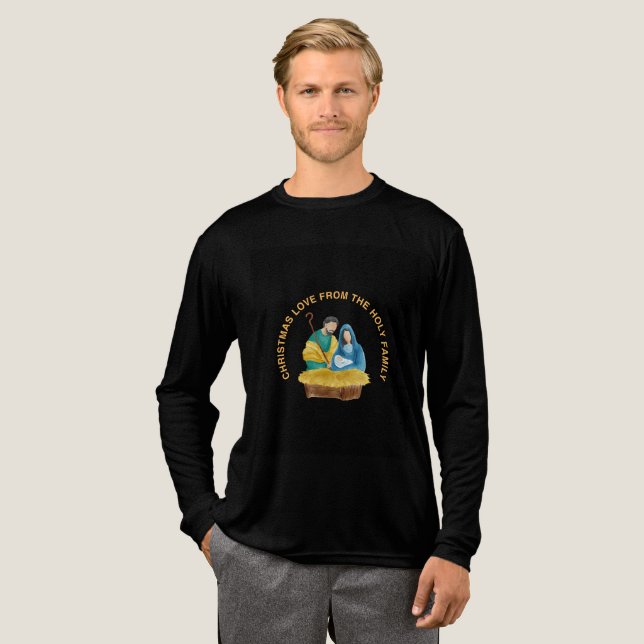 CHRISTMAS LOVE FROM THE HOLY FAMILY Tri-Blend SHIRT (Volle Vorderseite)
