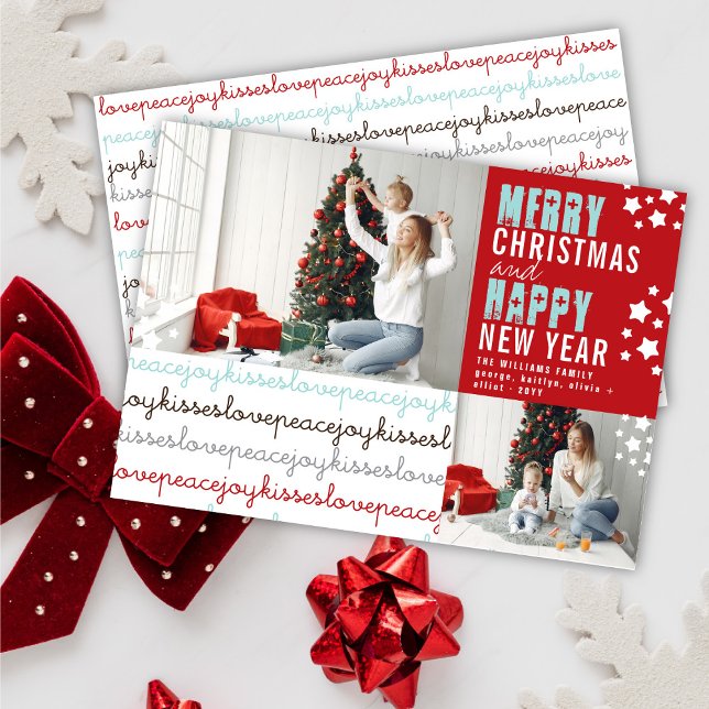 Christmas Love Peace Joy Kisses Carte photo de vac (Créateur téléchargé)