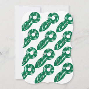 Christmas Love White Stars Carte de voeux plat