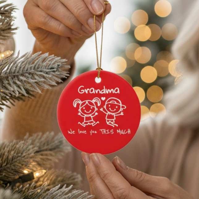 Christmas Love You Grandma Fun Graphic Gift Keramik Ornament (Von Creator hochgeladen)