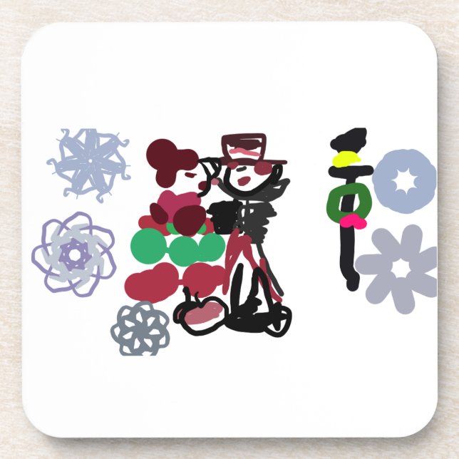 Christmas Lovely walking Getränkeuntersetzer (Vorderseite)