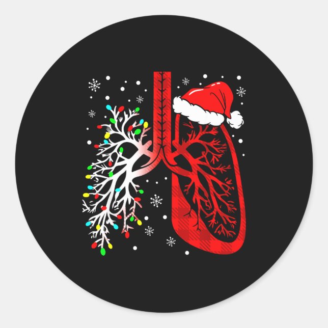 Christmas Lung Lights Resratory Therast Holiday  Runder Aufkleber (Vorderseite)