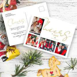 Christmas Luxury Minimalist 4 Photos Family Postkarte