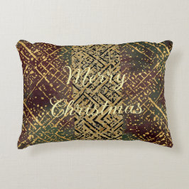 Christmas Luxury Pattern, Red Gold Green Black Dekokissen