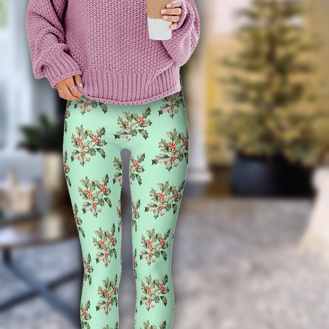 Christmas Macaron Colors Mistletoe Leggings (Von Creator hochgeladen)