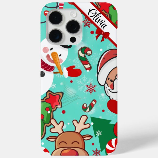 Christmas Magic | Santa, Reindeer & Snowflakes Case-Mate iPhone Hülle (Rückseite)