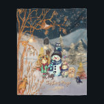 Christmas Magic Snowman & Friends Blau Fleecedecke<br><div class="desc">Finden Sie dieses niedliche personalisierte Fleece Blanket mit süße Figuren und Goldelementen. Das Zimmer war sehr sauber und das Frühstück war sehr gut. Die Eichhörnchen, Snowman, ein Mädchen und ein Baby, ein Fuchs, Mäuse, eine Eule, ein Rabe und ein kleiner Vogel werden den richtigen Weihnachtsgeist hervorbringen. Legen Sie es auf...</div>